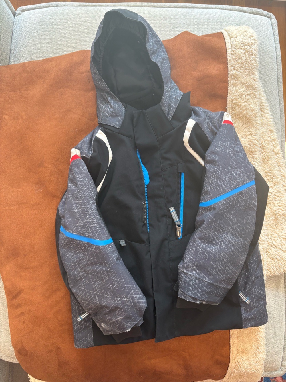 Obermeyer Black & Gray Kids Hooded winter/ski jacket